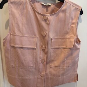 Madewell Pink Sleeveless Button-Front Utility Vest